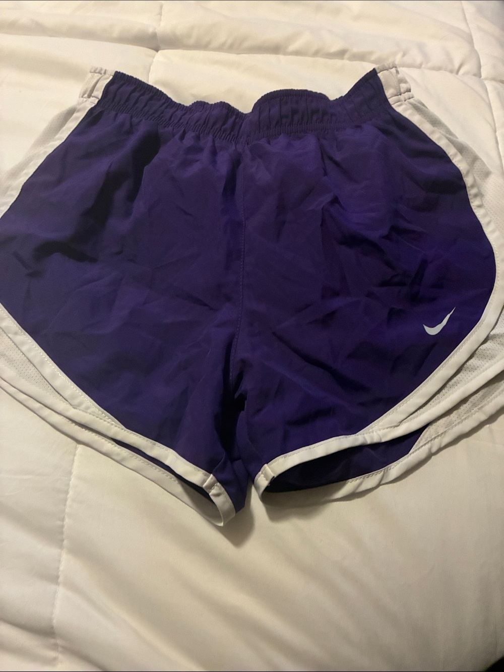 Nike Women’s Purple Athletic Shorts with White Trim